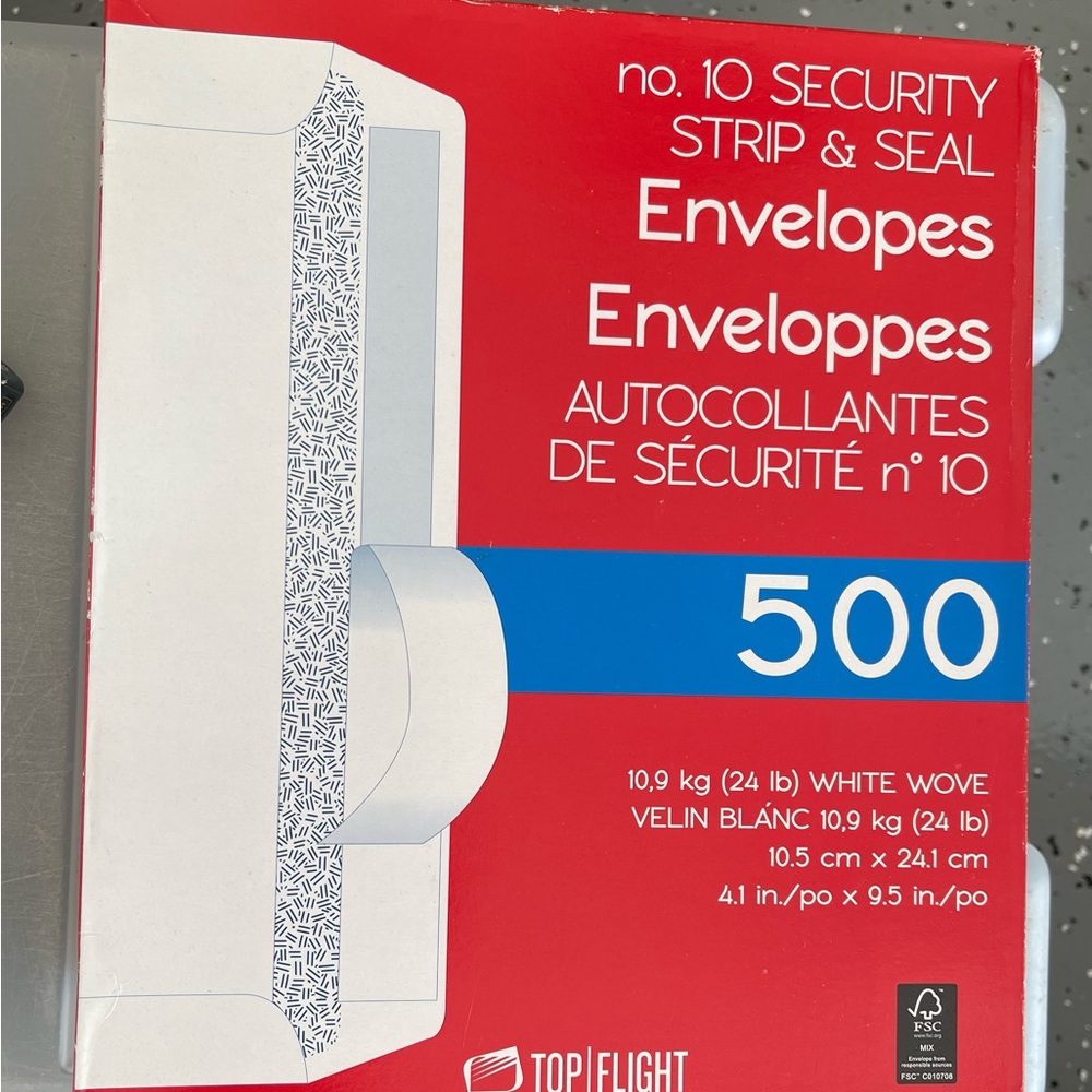 No.10 Security Strip & Seal Envelopes